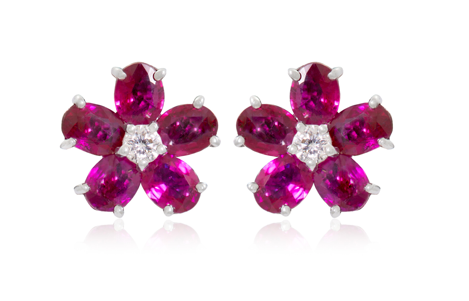 Ruby Daisy Earrings