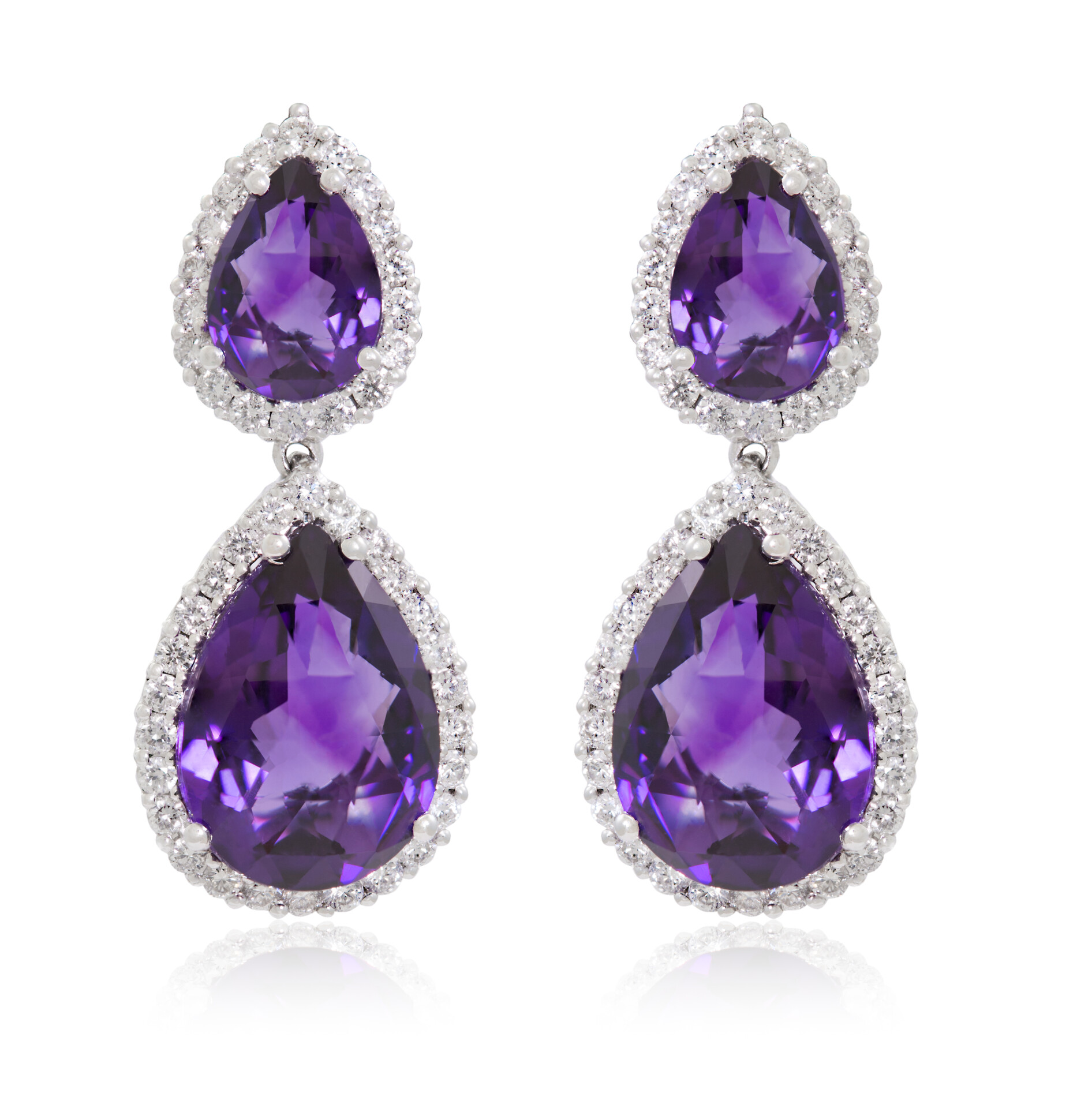 Amethyst Double Dewdrop Earrings