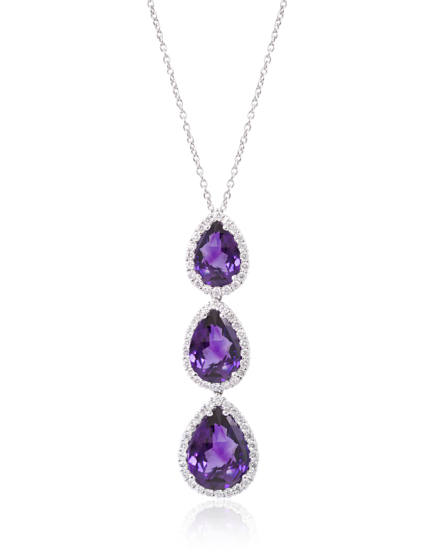 Amethyst Triple Dewdrop Pendant